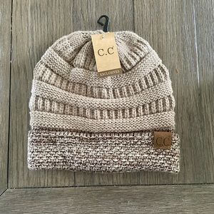 Two-Tone Taupe CC Beanie